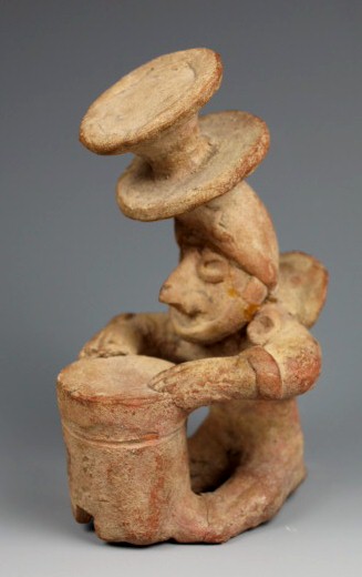 *SOLD* Colima pottery drummer whistle