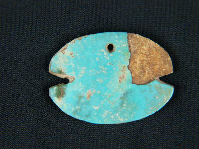 Rare Mimbres Carved Turquoise Pendant