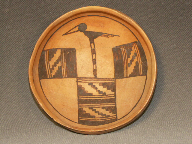 Anasazi, Jeddito Black on Orange Bird Bowl