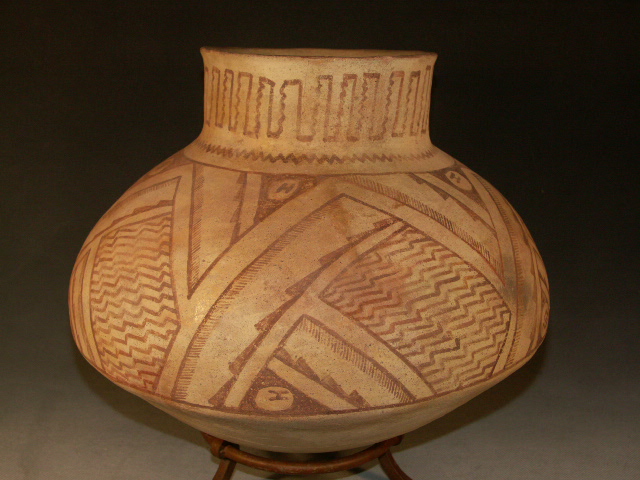 Large Hohokam Soho Phase Red on Buff Olla (Pre-Historically repa