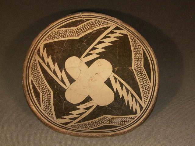 Very Rare Mimbres Negative Floral Bowl, Ex-Museum