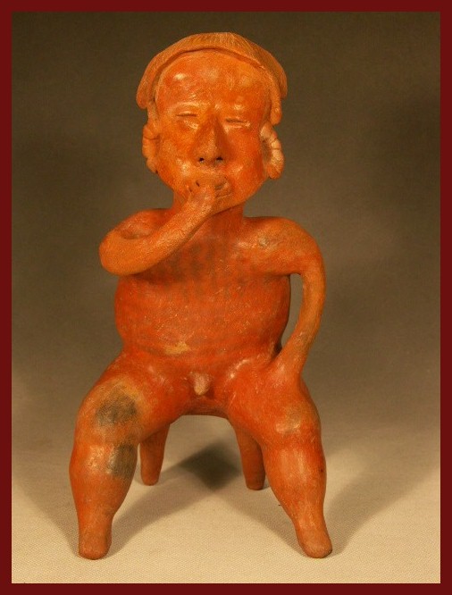 Large and Fine Nayarit Seated Male Figure
